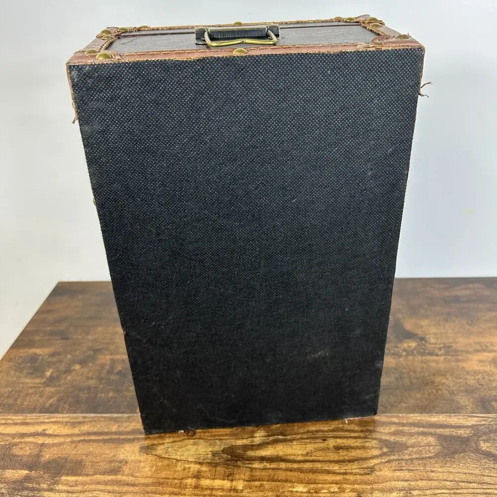 Unbranded Vintage Style Small Trunk Decorative Storage Box Faux Leather Brown